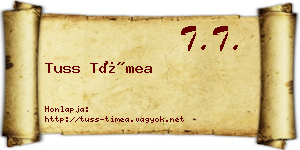 Tuss Tímea névjegykártya